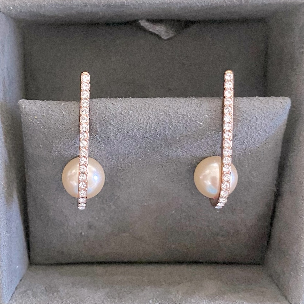 Kate Spade Pave and Pearl Drop Earrings